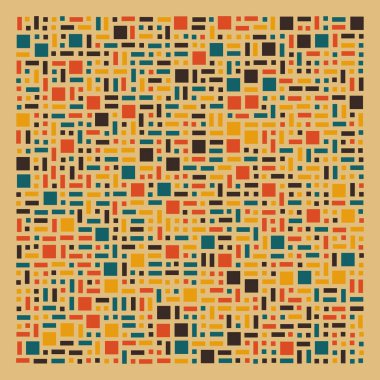 Soyut renk geometrik şekiller deseni, üretken hesaplama sanatı çizimi, renk kareleri ve dikdörtgenler 