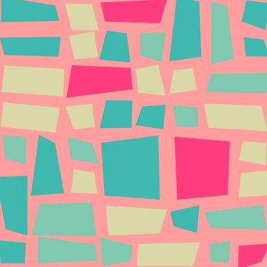 Soyut renk geometrik şekiller deseni, üretken hesaplama sanatı çizimi, renk kareleri ve dikdörtgenler 