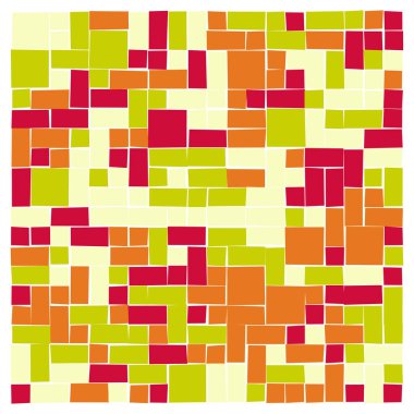 Soyut renk geometrik şekiller deseni, üretken hesaplama sanatı çizimi, renk kareleri ve dikdörtgenler 