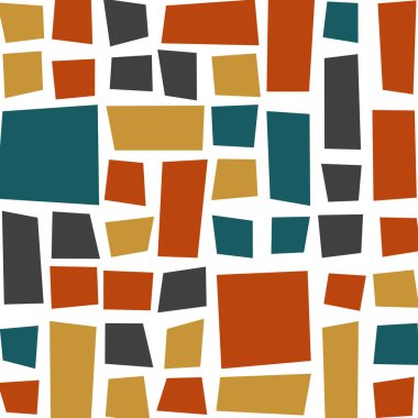 Soyut renk geometrik şekiller deseni, üretken hesaplama sanatı çizimi, renk kareleri ve dikdörtgenler 