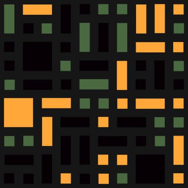 Soyut renk geometrik şekiller deseni, üretken hesaplama sanatı çizimi, renk kareleri ve dikdörtgenler 