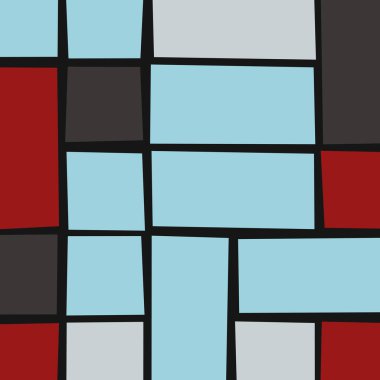 Soyut renk geometrik şekiller deseni, üretken hesaplama sanatı çizimi, renk kareleri ve dikdörtgenler 