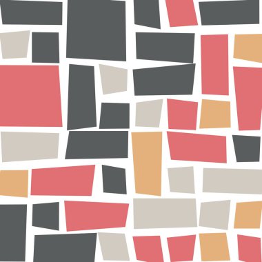 Soyut renk geometrik şekiller deseni, üretken hesaplama sanatı çizimi, renk kareleri ve dikdörtgenler 