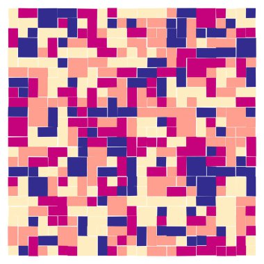 Soyut renk geometrik şekiller deseni, üretken hesaplama sanatı çizimi, renk kareleri ve dikdörtgenler 