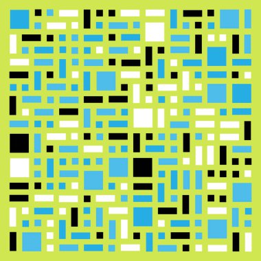 Soyut renk geometrik şekiller deseni, üretken hesaplama sanatı çizimi, renk kareleri ve dikdörtgenler 