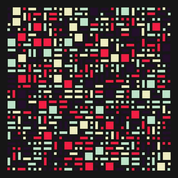 Abstrakte Farbe Geometrische Figuren Muster Generative Computergrafik Illustration Farbige Quadrate — Stockvektor