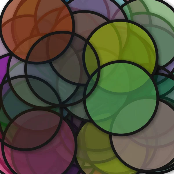 Circles Shadows Generative Background Art Illustration — Stock Vector