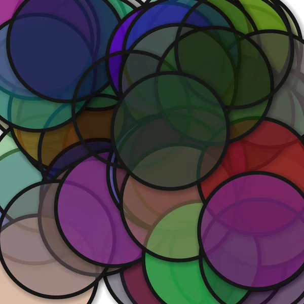 Cirklar Med Skuggor Abstrakt Vektor Konst Illustration — Stock vektor