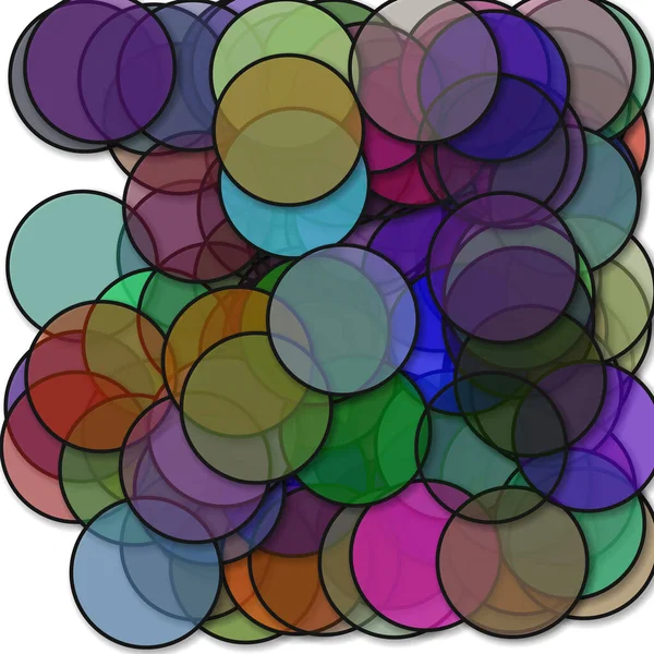 Kruhy Stíny Generativní Pozadí Umělecké Ilustrace — Stockový vektor