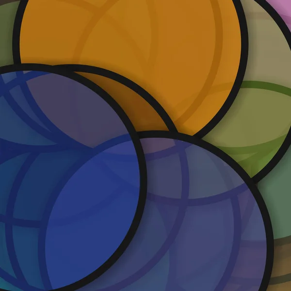 Circles Shadows Generative Background Art Illustration — Stock Vector
