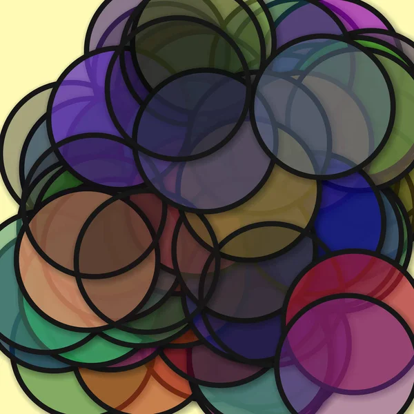 Circles Shadows Abstract Vector Art Illustration — Stock Vector