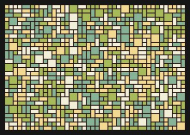 Soyut renk geometrik şekiller örüntüsü, üretici hesaplama sanatsal vektör çizimi, renk kareleri ve dikdörtgenler