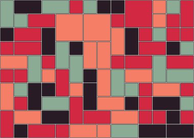 Soyut renk geometrik şekiller örüntüsü, üretici hesaplama sanatsal vektör çizimi, renk kareleri ve dikdörtgenler