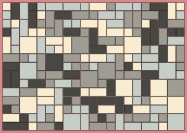 Soyut renk geometrik şekiller örüntüsü, üretici hesaplama sanatsal vektör çizimi, renk kareleri ve dikdörtgenler