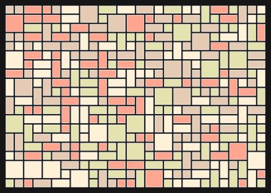 Soyut renk geometrik şekiller örüntüsü, üretici hesaplama sanatsal vektör çizimi, renk kareleri ve dikdörtgenler