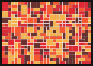 Soyut renk geometrik şekiller deseni, üretken hesaplama sanatı çizimi, renk kareleri ve dikdörtgenler 