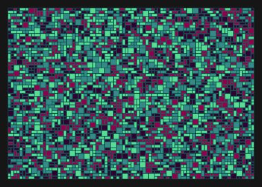Soyut renk geometrik şekiller örüntüsü, üretici hesaplama sanatsal vektör çizimi, renk kareleri ve dikdörtgenler
