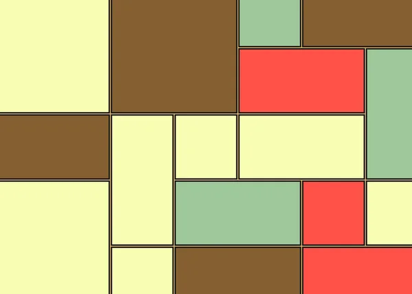 摘要彩色几何图形 生成计算艺术矢量图解 彩色正方形和矩形 — 图库矢量图片
