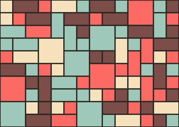 Modello Astratto Figure Geometriche Colori Illustrazione Generativa Arte Computazionale Quadrati — Vettoriale Stock