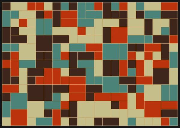 Abstracte Kleur Geometrische Figuren Patroon Generatieve Computationele Kunst Illustratie Kleurvlakken — Stockvector