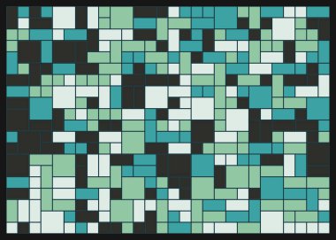 Soyut renk geometrik şekiller örüntüsü, üretici hesaplama sanatsal vektör çizimi, renk kareleri ve dikdörtgenler