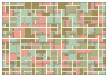 Soyut renk geometrik şekiller deseni, üretken hesaplama sanatı çizimi, renk kareleri ve dikdörtgenler 