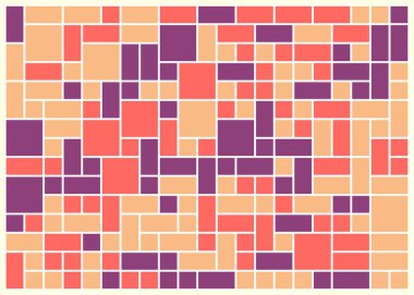 Soyut renk geometrik şekiller örüntüsü, üretici hesaplama sanatsal vektör çizimi, renk kareleri ve dikdörtgenler