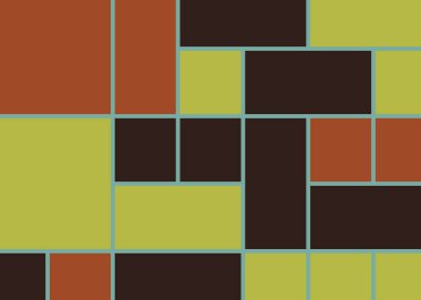 Soyut renk geometrik şekiller örüntüsü, üretici hesaplama sanatsal vektör çizimi, renk kareleri ve dikdörtgenler