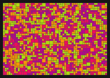 Soyut renk geometrik şekiller örüntüsü, üretici hesaplama sanatsal vektör çizimi, renk kareleri ve dikdörtgenler