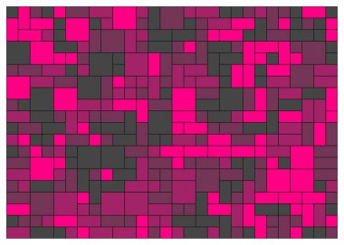 Soyut renk geometrik şekiller deseni, üretken hesaplama sanatı çizimi, renk kareleri ve dikdörtgenler 