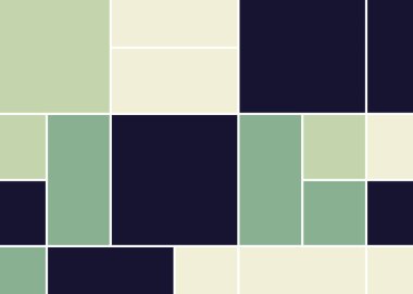 Soyut renk geometrik şekiller örüntüsü, üretici hesaplama sanatsal vektör çizimi, renk kareleri ve dikdörtgenler