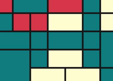 Soyut renk geometrik şekiller örüntüsü, üretici hesaplama sanatsal vektör çizimi, renk kareleri ve dikdörtgenler