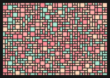 Soyut renk geometrik deseni, vektör illüstrasyonu, kareler ve dikdörtgenler  