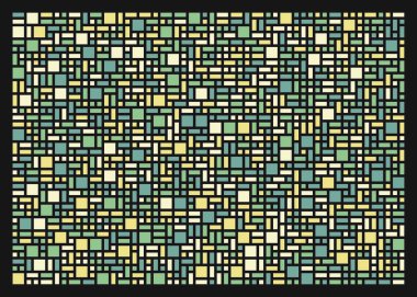 Soyut renk geometrik şekiller örüntüsü, üretici hesaplama sanatsal vektör çizimi, renk kareleri ve dikdörtgenler