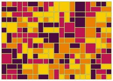 Soyut renk geometrik şekiller örüntüsü, üretici hesaplama sanatsal vektör çizimi, renk kareleri ve dikdörtgenler