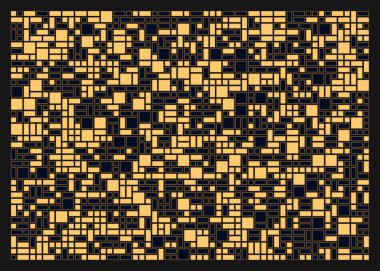 Soyut renk geometrik şekiller deseni, üretken hesaplama sanatı çizimi, renk kareleri ve dikdörtgenler 