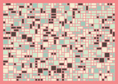 Soyut renk geometrik şekiller deseni, üretken hesaplama sanatı çizimi, renk kareleri ve dikdörtgenler 