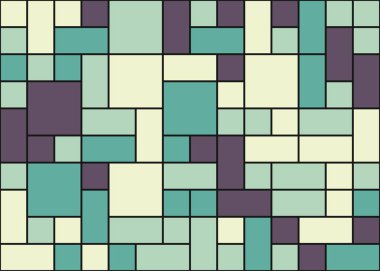 Soyut renk geometrik şekiller örüntüsü, üretici hesaplama sanatsal vektör çizimi, renk kareleri ve dikdörtgenler