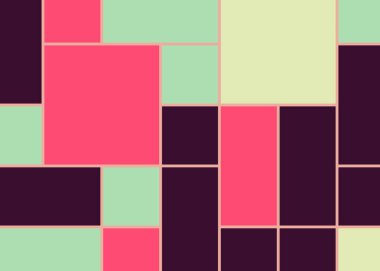 Soyut renk geometrik şekiller örüntüsü, üretici hesaplama sanatsal vektör çizimi, renk kareleri ve dikdörtgenler