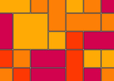 Soyut renk geometrik şekiller deseni, üretken hesaplama sanatı çizimi, renk kareleri ve dikdörtgenler 