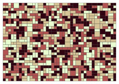 Soyut renk geometrik şekiller örüntüsü, üretici hesaplama sanatsal vektör çizimi, renk kareleri ve dikdörtgenler