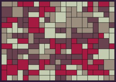 Soyut renk geometrik şekiller deseni, üretken hesaplama sanatı çizimi, renk kareleri ve dikdörtgenler 
