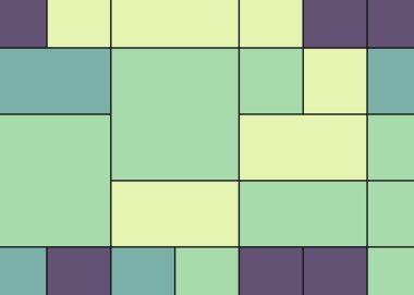 Soyut renk geometrik şekiller deseni, üretken hesaplama sanatı çizimi, renk kareleri ve dikdörtgenler 