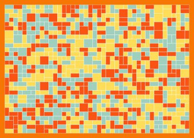 Soyut renk geometrik şekiller örüntüsü, üretici hesaplama sanatsal vektör çizimi, renk kareleri ve dikdörtgenler