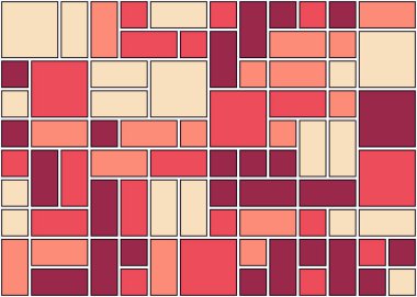 Soyut renk geometrik şekiller deseni, üretken hesaplama sanatı çizimi, renk kareleri ve dikdörtgenler 
