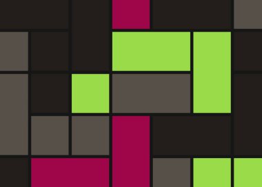 Soyut renk geometrik şekiller örüntüsü, üretici hesaplama sanatsal vektör çizimi, renk kareleri ve dikdörtgenler