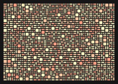 Soyut renk geometrik şekiller deseni, üretken hesaplama sanatı çizimi, renk kareleri ve dikdörtgenler 
