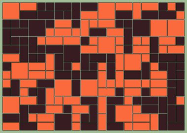 Soyut renk geometrik şekiller deseni, üretken hesaplama sanatı çizimi, renk kareleri ve dikdörtgenler 
