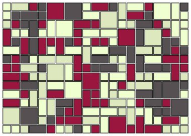 Soyut renk geometrik deseni, vektör illüstrasyonu, kareler ve dikdörtgenler  