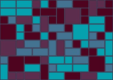 Soyut renk geometrik şekiller örüntüsü, üretici hesaplama sanatsal vektör çizimi, renk kareleri ve dikdörtgenler